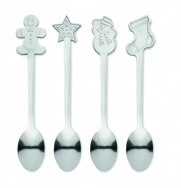 Logotrade business gift image of: Set of 4 Christmas tea spoon